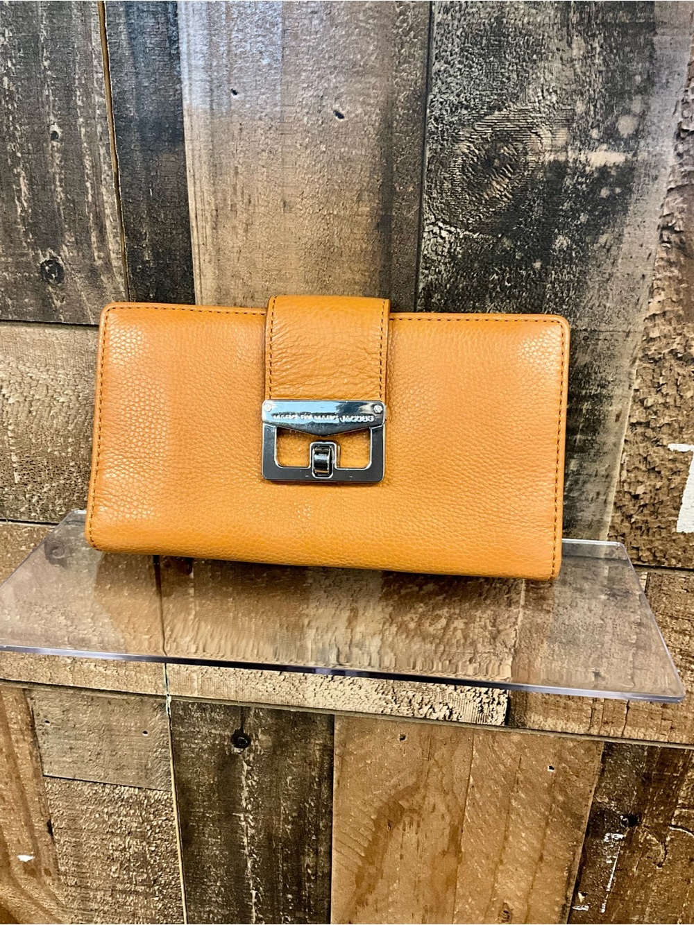 Marc by Marc Jacobs Honey Tan Leather Wallet with Silver Hardware